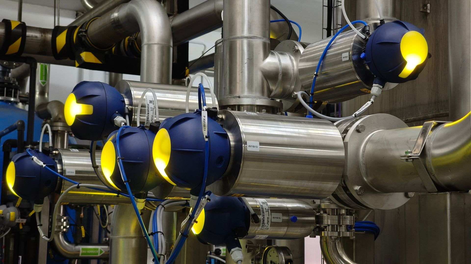 Capteurs industriels sur tuyauterie inox